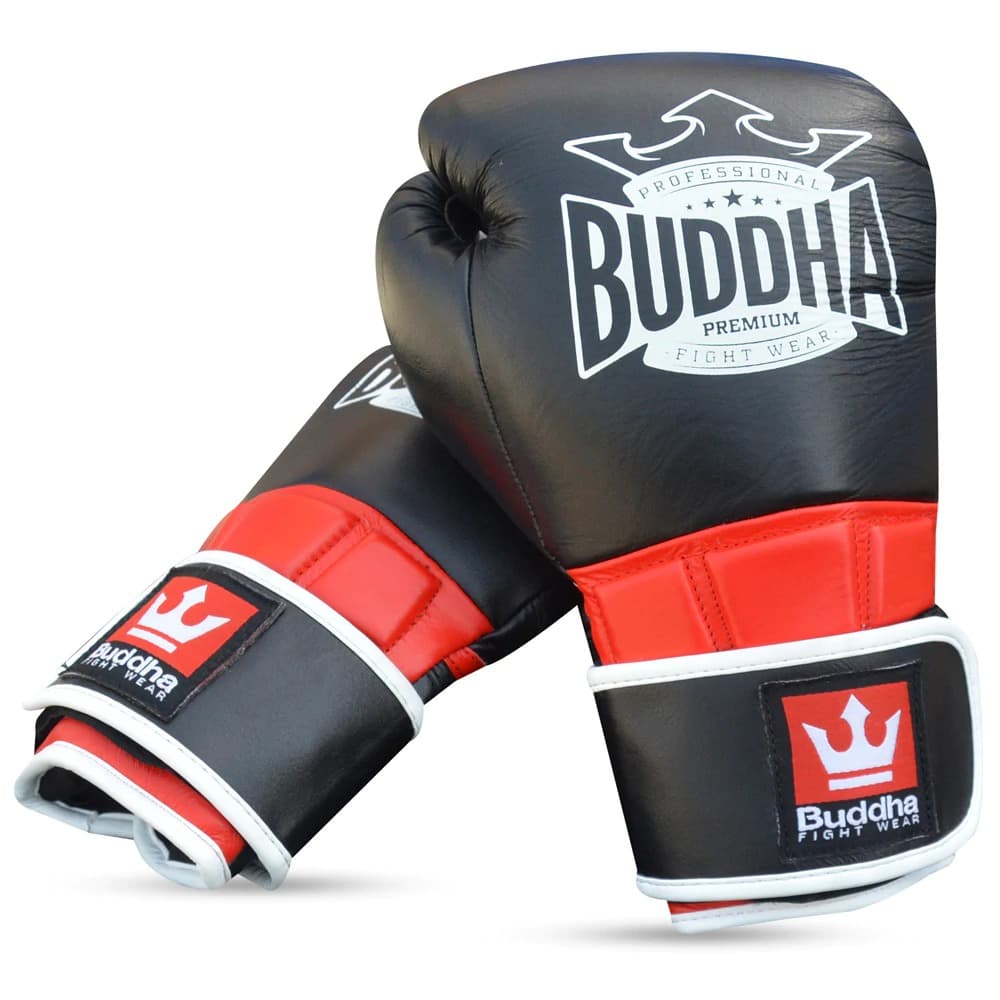 Gants de boxe Buddha Legend cuir noir / rouge > Livraison Gratuite