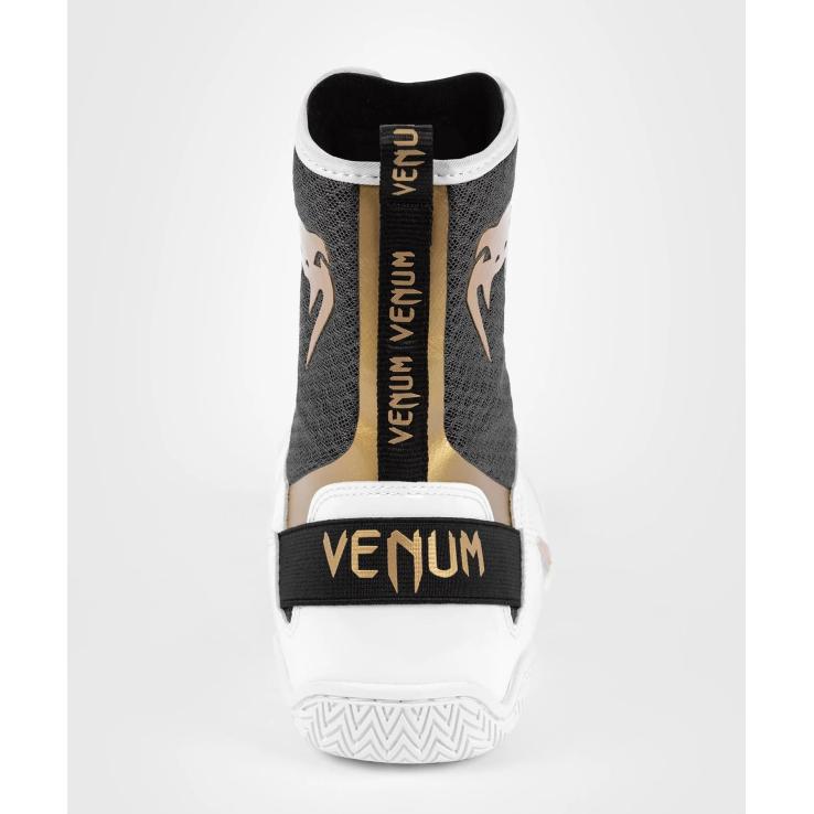 Bottes de boxe Venum Elite blanc / noir / or