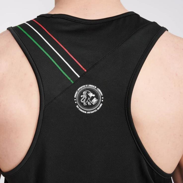 T-shirt de boxe noir drapeau Leone