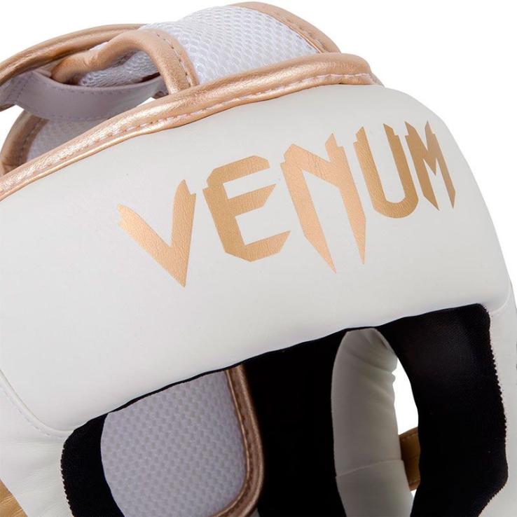 Casque de boxe Venum Elite blanc / or