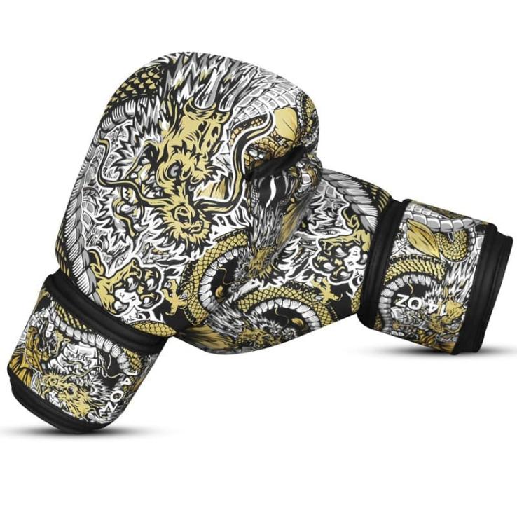 Gants de boxe blancs Bouddha Dragon