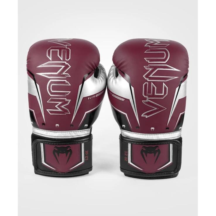 Gants de boxe Venum Elite 2.0 Bordeaux / Argent