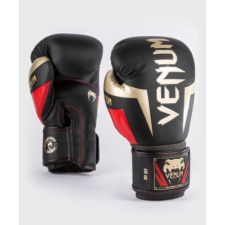 Gants de boxe Venum Elite Noir/Or/Rouge