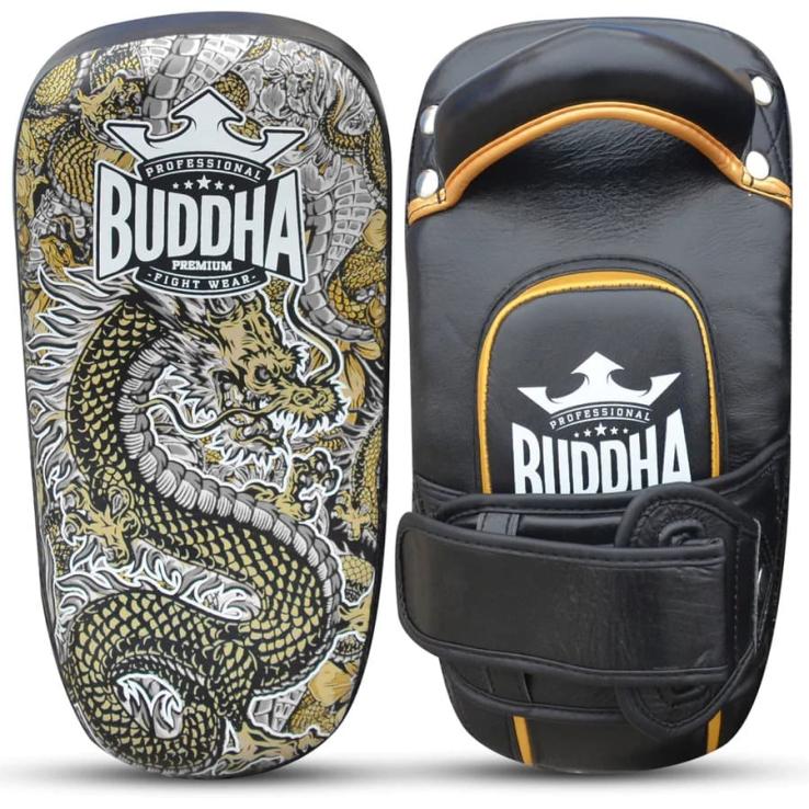 Coussinets de Muay Thai Dragon courbés en cuir Buddha S - blanc