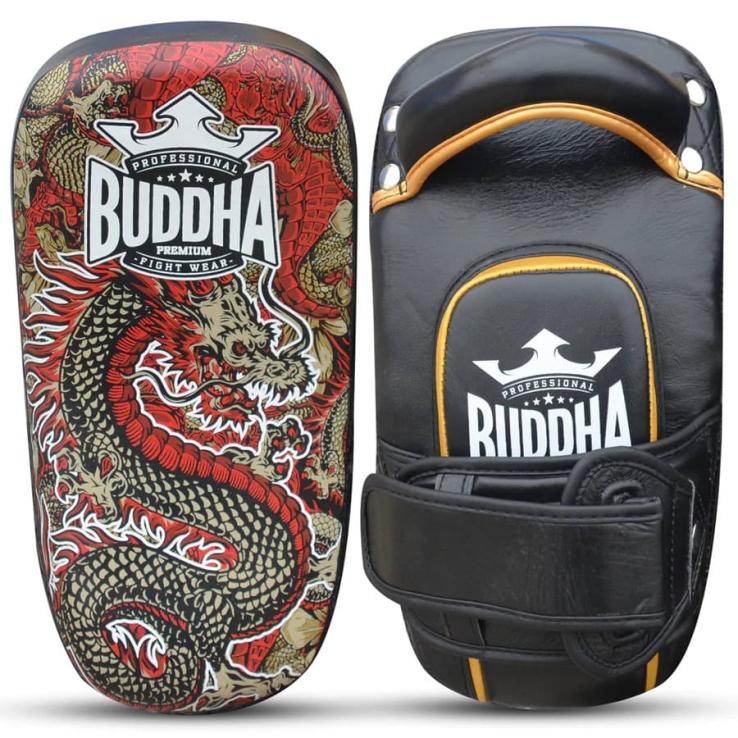 Coussinets de Muay Thai Dragon courbés en cuir Buddha S - rouge